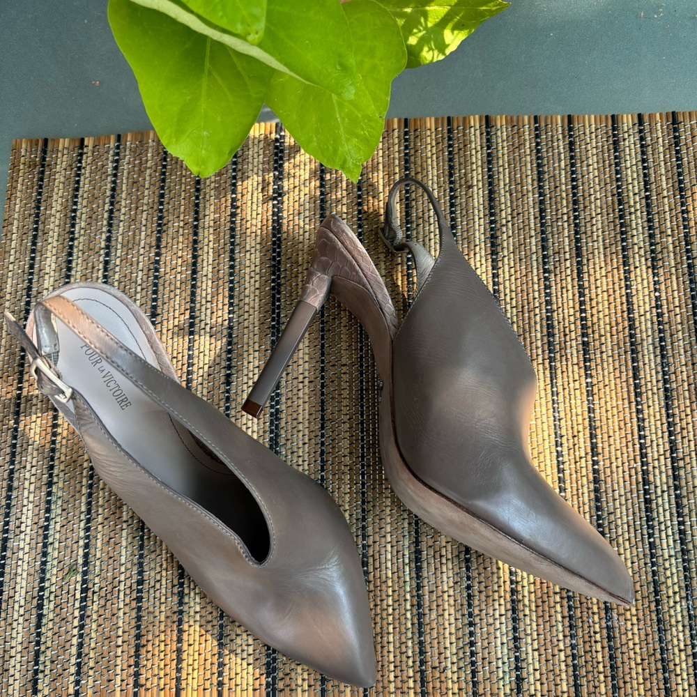 Pour la Victoire Slingbacks with Heel & Pointed Toe